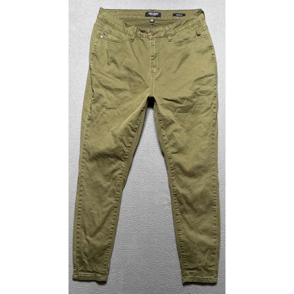 Judy Blue Jessie Jeans Womens 16W (30x27) Green Skinny Stretch Tapered Comfort‎
